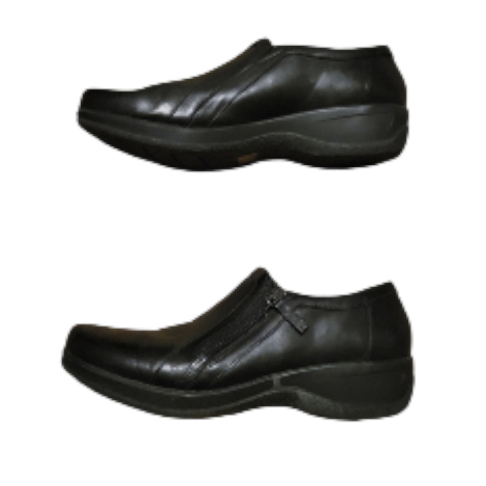 CLARKS LEATHER BENDABLES Clogs Black Size 10